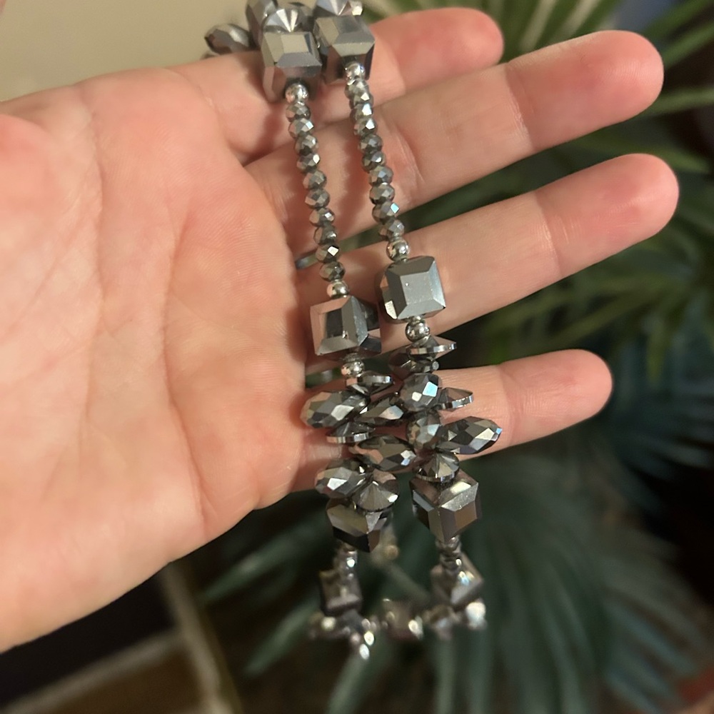 Elegant Silver Beaded Necklace